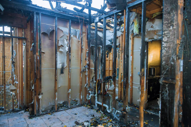 Professional Fire Damage Restoration technician working in Danbury, TX